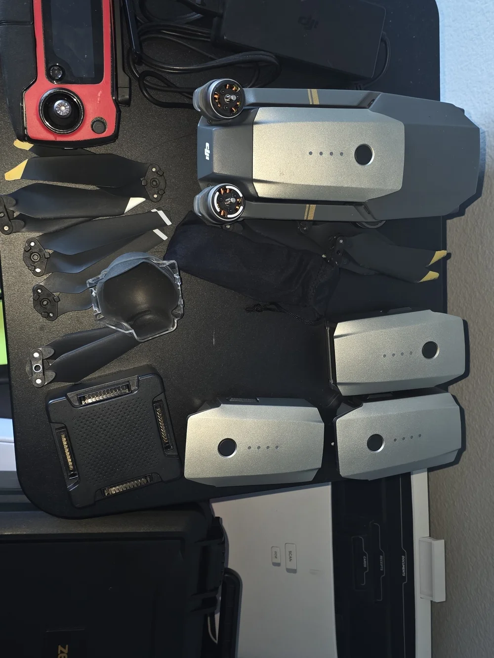 DJI Mavic Pro Drone Body with Spare Batteries and Propellers - Metallic Gray